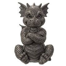 Pacific Trading Angry Garden Dragon Figurine 10 Inch Gray - $42.75