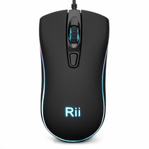 Rm105 Wired Mouse,Computer Mouse With Colorful Rgb Backlit,2400 Dpi Le - £10.38 GBP