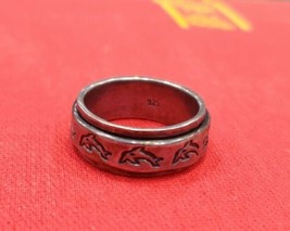 Hombres Compromiso Boda 925 Plata de Ley Pez Art Déco Anillo Tamaño 9 1/2 - $65.85