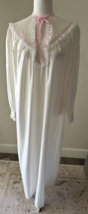 Vintage Barbizon Pink Nylon Blend Lace Trim Ruffle Long Nightgown Small - $42.65