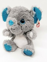Peek A Boo Elephant Gray Blue Glitter Ears &amp; Feet Plush 11&quot; Stuffed Toy B200 - £10.21 GBP