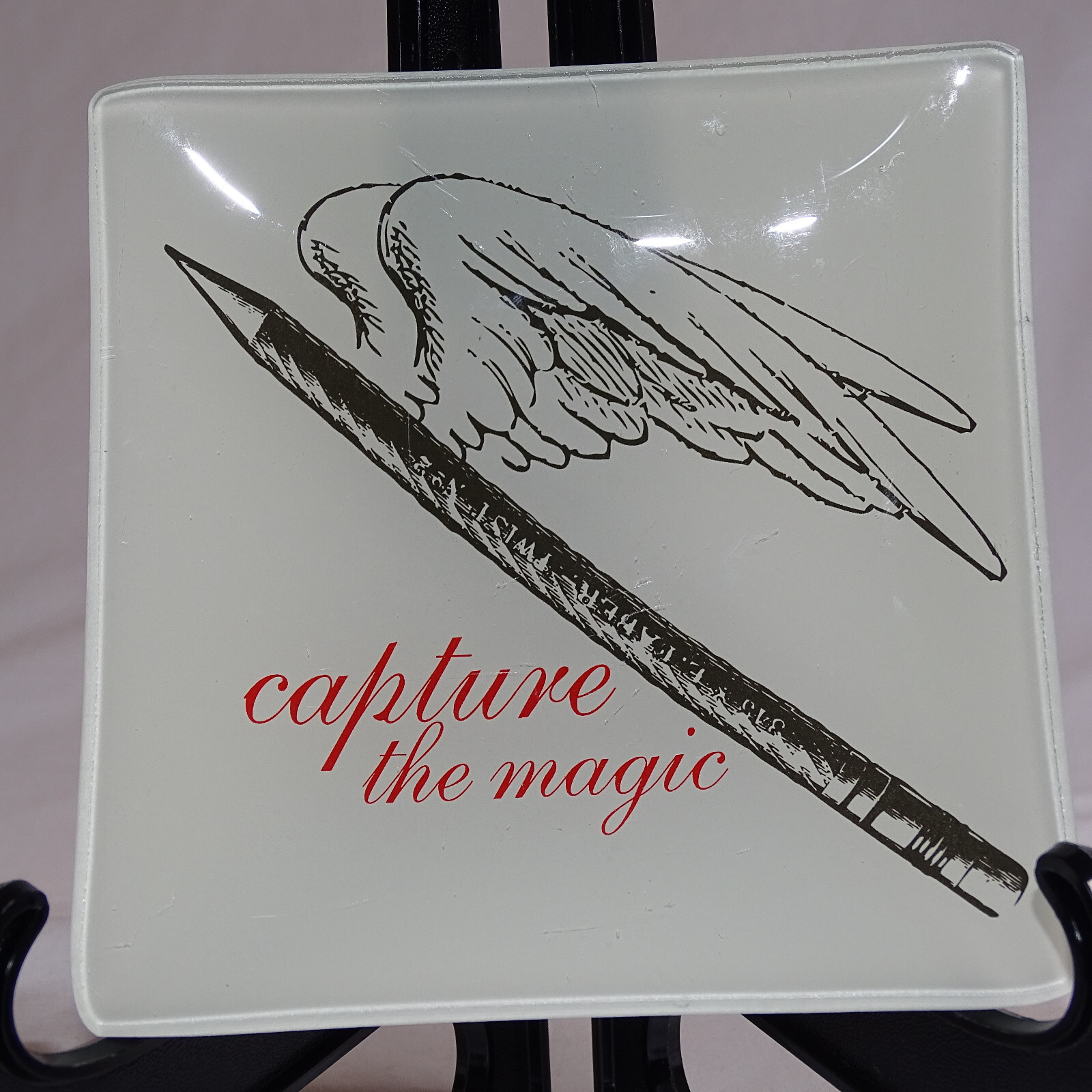 Capture The Magic Glass Dish E Faber Twist No. 2 Winged Pencil Trinket D... - $2.70