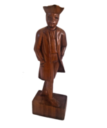 Hand Carved Wood Figure Colonial Man Folk Art 13.5&quot; - £18.70 GBP