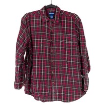 High Sierra Flannel Shirt L Mens Button Up VTG Black Red White Faded Cotton - £14.11 GBP