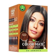 Color Mate Herbal Based Ammonia Free Hair Colour (9.2-Natural Brown) Free ship - £19.45 GBP