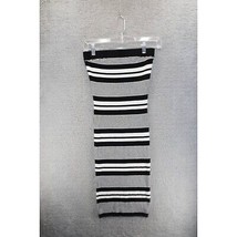 Lu Nyc Womens Bodycon Dress Black White Striped Ribbed Knit Midi Straple... - £5.39 GBP