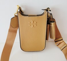 Tory Burch Thea Cellphone Crossbody Handbag Tiramisu Pebbled Leather 146464 0623 - £109.67 GBP