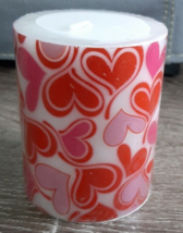 (1) Heart White pillar candle 2.95&quot;Hx2.4&quot;W  Wedding /Valentines Day-New-... - $14.21