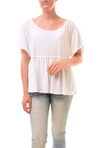 FREE PEOPLE Womens Top Short Sleeve Relaxed Casual Cosy Fit Soft White Size S - £37.60 GBP