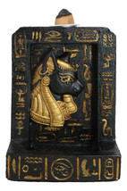 Egyptian Goddess Of Protection Bastet Hieroglyphs Backflow Incense Burner Decor - £19.65 GBP