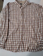 VTG Lee Button Up Tartan Plaid Dress Shirt Cotton Mens 3XL White Long Sl... - $10.81