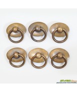 Lot of 6 Solid Brass Retro Oval Vintage Cabinet Drawer Handle Pulls -  1... - $32.00