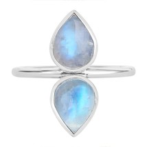 925 Sterling Silver Moonstone Gemstone Birthstone Gift Ring - $9.90+