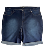 1822 Dark Wash Stretch Denim Jean Shorts Size 24W - $27.35 CAD