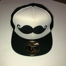 Twisted Soul Mustache Snapback Hat Cap Mesh Back Blue &amp; White NEW - £10.25 GBP