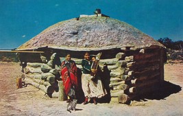 Navajo Indians &amp; Their Hogan Arizona New Mexico Postcard Unposted - £7.90 GBP