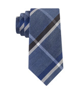 KENNETH COLE REACTION Blue Silver Black Melange Square Plaid Silk Blend ... - $27.32 CAD