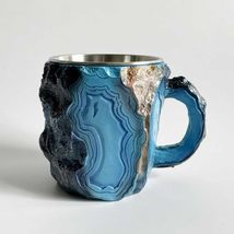 Luxury Amethyst Crystal-Inspired Resin Coffee Mug  Novelty Mineral Geod... - $1,829.98 MXN