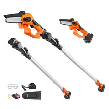 VEVOR 2-in-1 Cordless Pole Saw 20V 2Ah Battery 5&quot; Pole Chainsaw 8 ft Height - $153.99