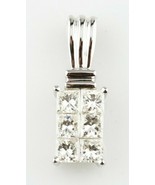 14k White Gold Princess Cut Invisible Set Diamond Pendant TDW = 1.00 ct - €1.963,66 EUR