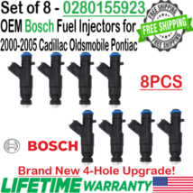 NEW OEM x8 Bosch 4-Hole Upgrade Fuel Injectors for 2000-05 Cadillac Deville 4.6L - £332.91 GBP
