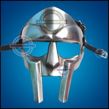 Gladiator Face Mask Helmet Hand-Forged Sca-Larp-Helmet-Roman-Armor-Mf Doom - £38.44 GBP