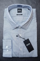 HUGO BOSS Homme Lukas Coupe Standard Bleu Foncé Pointillé Casual Sport C... - $49.48