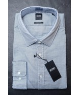 HUGO BOSS Homme Lukas Coupe Standard Bleu Foncé Pointillé Casual Sport C... - $49.48