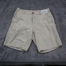 Tommy Bahama Shorts Mens 32 Beige Microstripe Cotton Linen Casual Chino Bottoms - $22.75