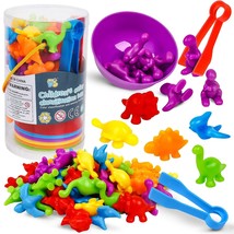 Counting Dinosaurs Color Sorting With Rainbow Bowls For Kids, Sensory Training &amp; - £15.17 GBP