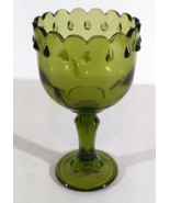 Vintage INDIANA GLASS Green TEARDROP GOBLET Water Wine Tear Drop - $177.04 MXN