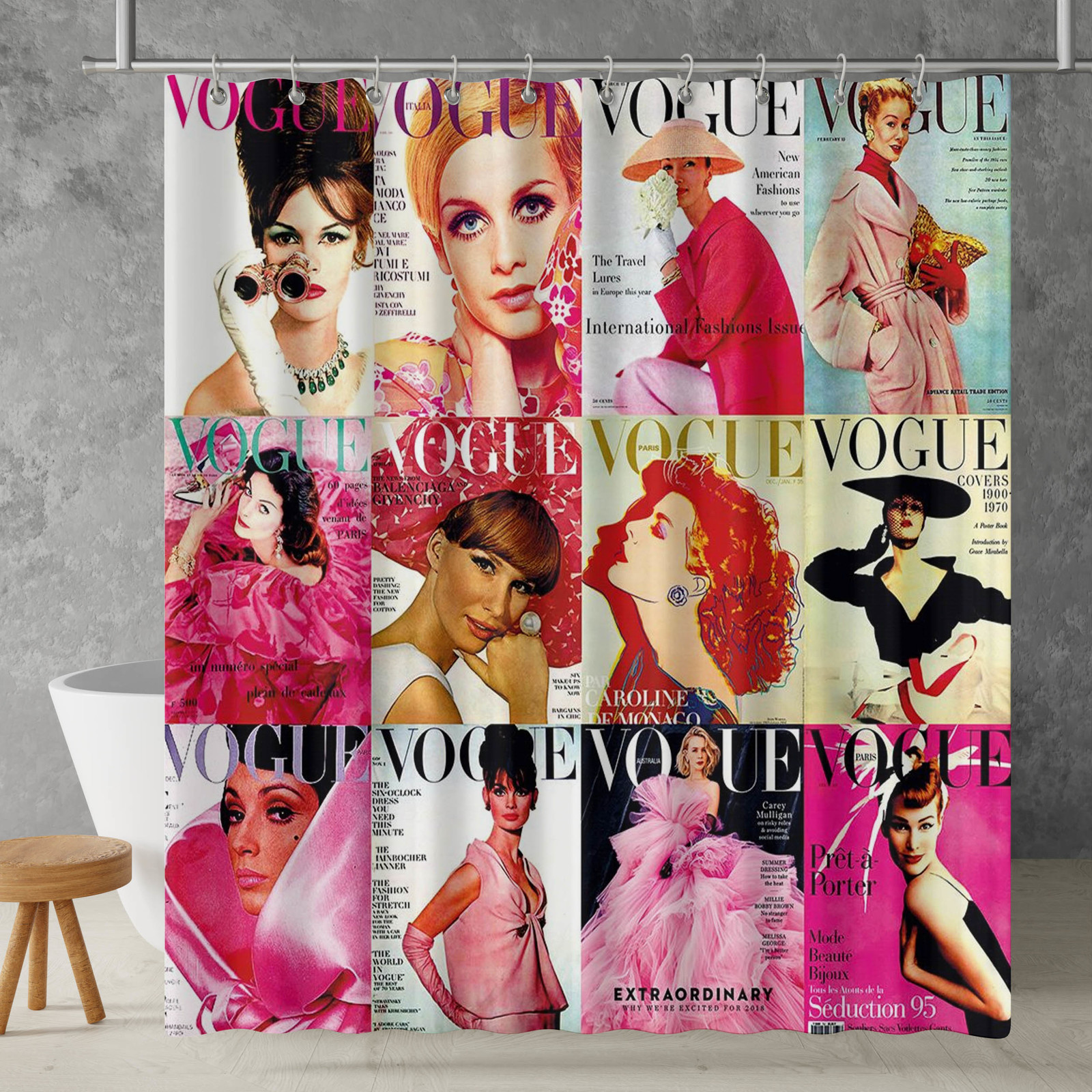 New!!! Vogue Cover Custom Waterproof Polyester Shower Curtain 4 Size Item image 2