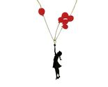 BALLOON GIRL NECKLACE Acrylic Statement Pendant Boho Banksy Inspired Flo... - $12.95