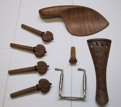 Hand Carved Jujube Violin Parts (Pegs, Chinrest, Tailpiece, Endpin, Clamp) - £54.91 GBP