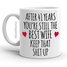 41 Year Anniversary Coffee Mug for Her, 41st Wedding Anniversary Cup For Wife, W - £11.75 GBP