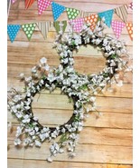 Lot of 2 cherry blossom wreaths 14” white New - $27.10