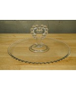 Vintage Imperial Glass Beaded Edge Candlewick Pastry Tray Center Stem 3400 - $637.63 MXN
