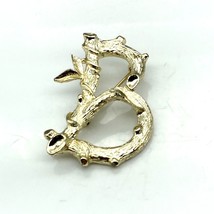 Elegant Script Letter B Brooch, Vintage Sarah Coventry Gold Tone Branch - £22.53 GBP