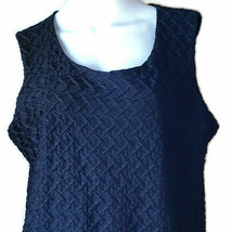 Josephine Chaus Woman Black Waffle Weave Sleeveless Pullover Top 1X NEW - $29.47