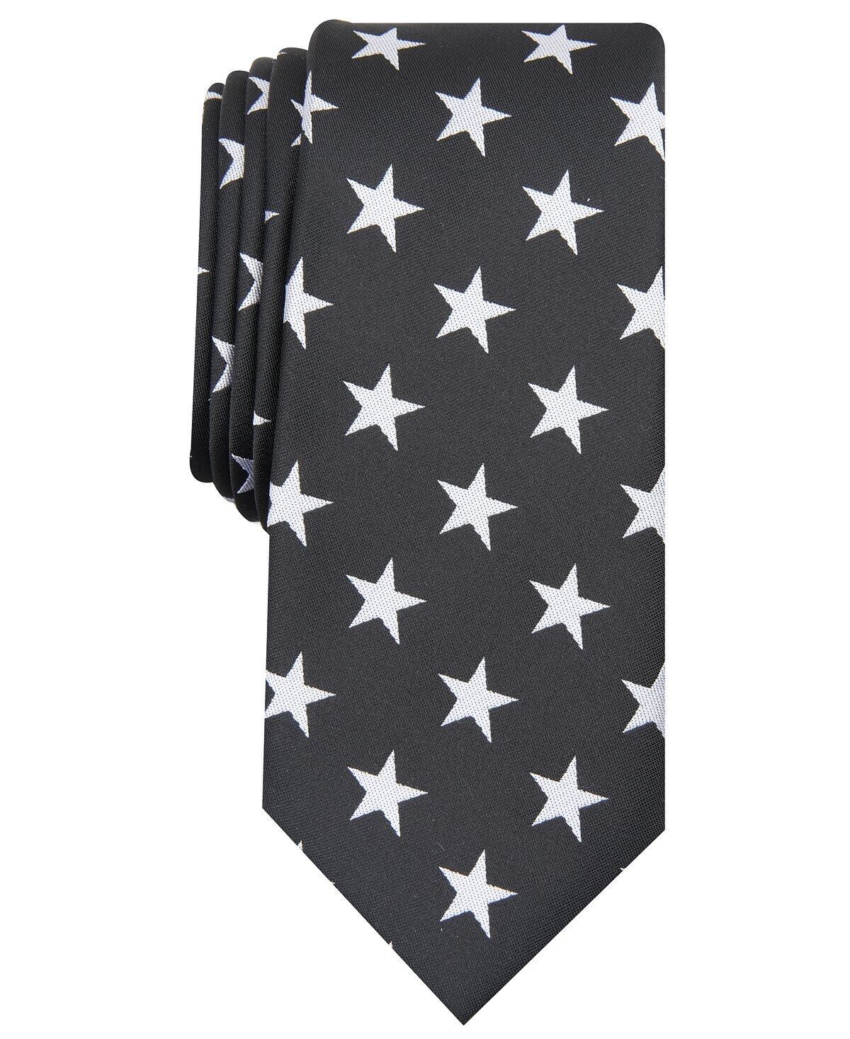 Primary image for INC International Concepts Men`s Black Star Slim Skinny Necktie Tie B4HP