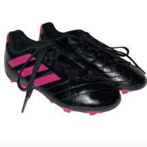 Soccer Cleats Youth Kids Girl Boy 10.5 Adidas FV2895 Goletto VII FG Black Pink - £18.43 GBP