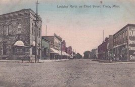 Tracy Minnesota MN Looking North on Third Street 1908 RPO Postcard D32 - $2.99