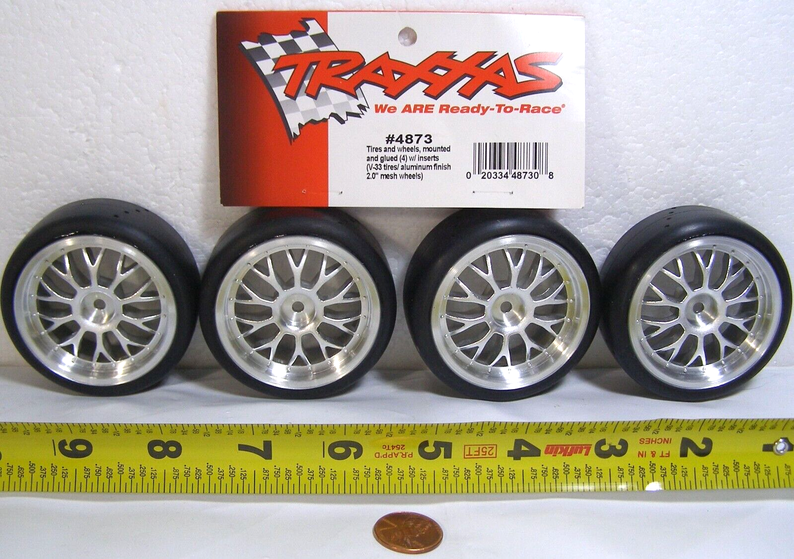 Traxxas Tires &amp; Wheels Assy Glued 4ct. #4873 V-33 Tires Alum Finish SHZ - $33.95
