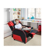 Youth Kids Gaming Sofa Recliner w/ Headrest &amp; Footrest Red and Black Color - $184.91