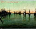 Ships Waiting to Unload at Port Oakland CA California 1911 DB Postcard I9 - $8.87
