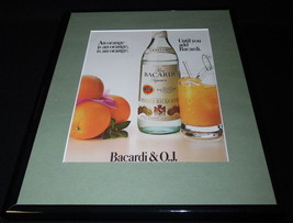 1986 Bacardi Rum &amp; Orange Juice Framed 11x14 ORIGINAL Vintage Advertisement D - £27.28 GBP