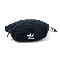 Adidas Originals Black Waist Pack Fanny Pack Bag w/ Trefoil Logo Padded ... - $21.68