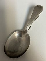 Curved Handle Baby Spoon Saart Bros Sterling Silver Mid Century Heart Sh... - $57.37