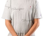 Champion Men&#39;s Heritage AOP Short Sleeve Tee Script Dropshadow Oxford Gr... - $25.97