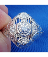 Earth mined Diamond Deco Engagement Ring 1 CT Antique Vintage Platinum S... - €6.068,28 EUR